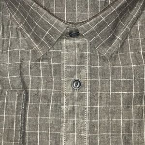 Untuckit long sleeve gray linen mens shirt XXL New